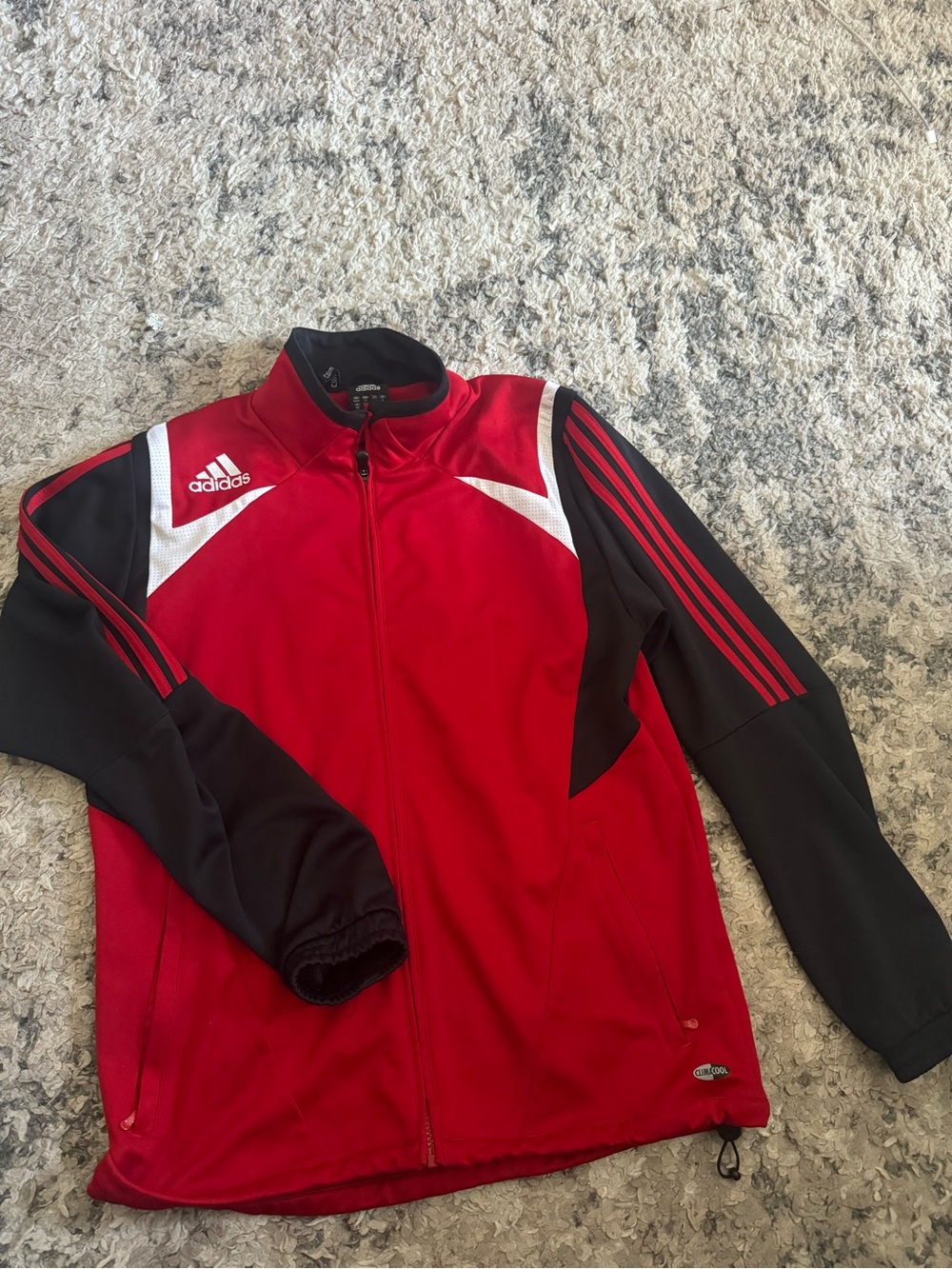 adidas Red & Black Men's Performance Zip Jacket